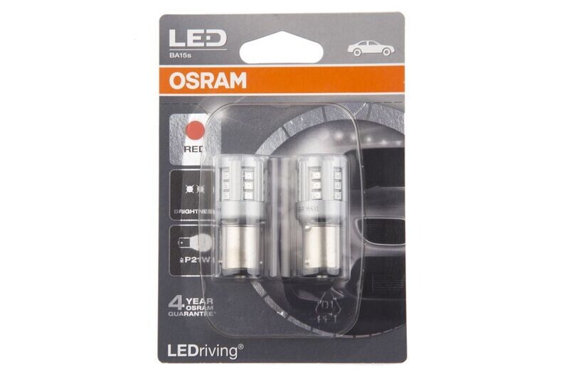 LED 1W 12V BA15s 2tk PUNANE OSRAM