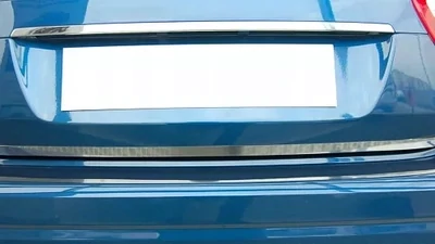 Накладка из нержавейки на край багажника Audi A4 Sedan (2007 - 2015) - глянцевая