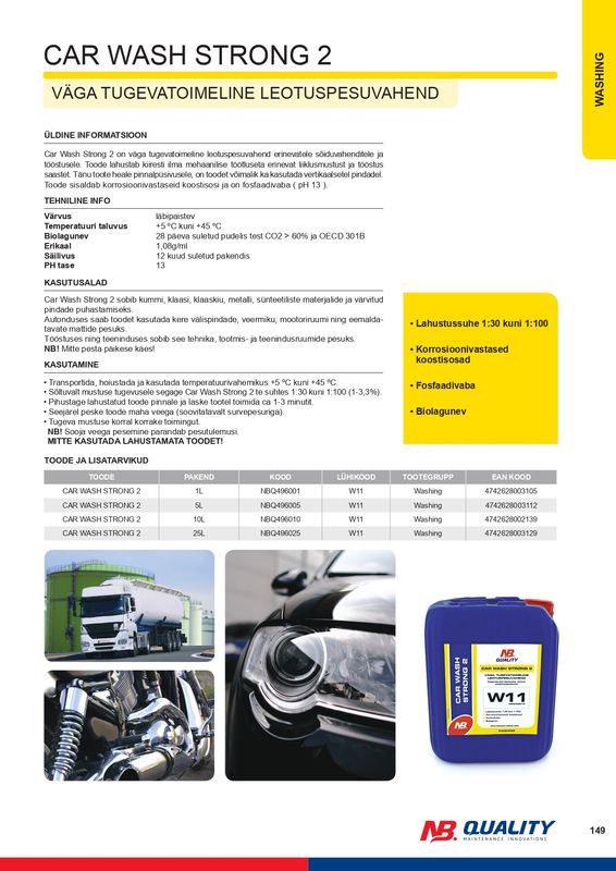 Tugevatoimeline loutuspesuvahend Car Wash Strong 2 5l - NBQ496005