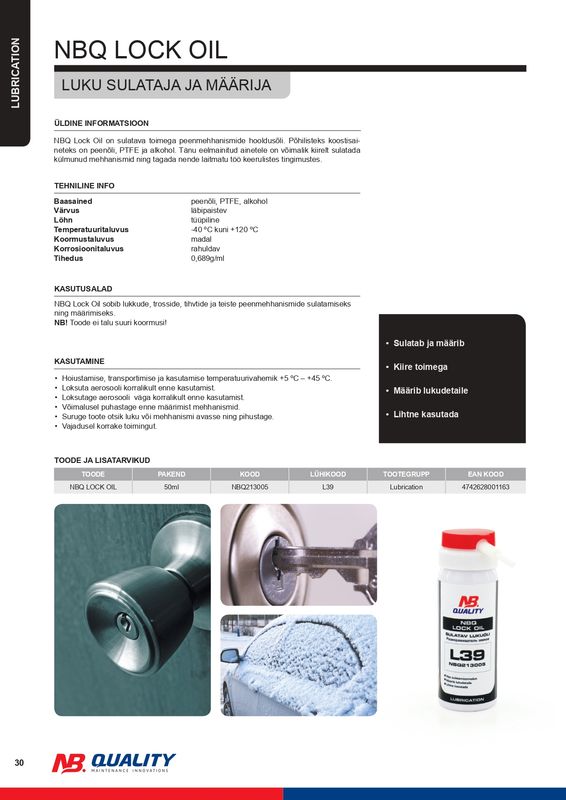 Lukuõli Lock Oil 50ml L39 - NBQ213005