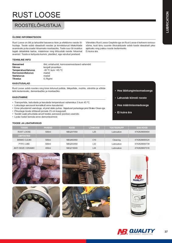 ROOSTELAHUSTI AEROSOOL L20 500ML - NBQ207050