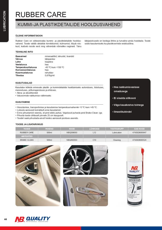 Silikoonivaba kummihooldusvahend 500ml - NBQ208050
