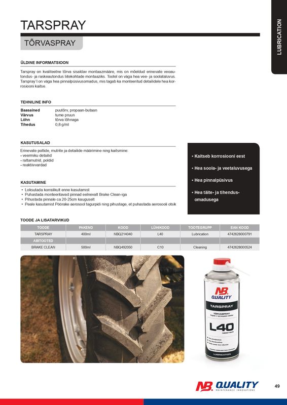 Tõrvamääre aerosool L40 400ml - NBQ214040