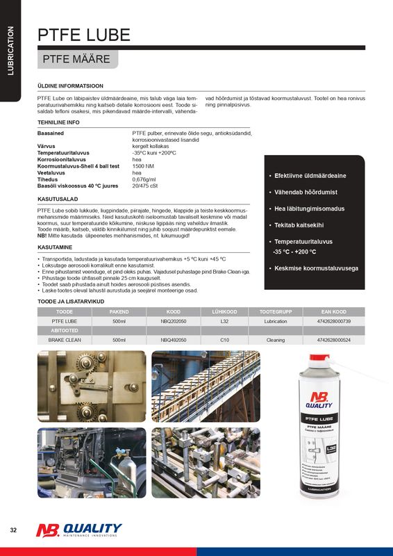 TEFLONMÄÄRE PTFE L32 500ML - NBQ202050