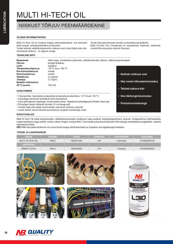 Niiskust tõrjuv peenmäärde aerosool L30  400ml - NBQ201040