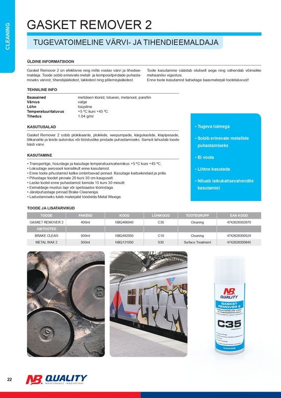Tugev värvi ja tihendieemaldus aerosool 400ml - NBQ466040