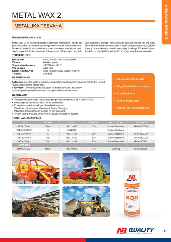 METALLI KAITSEVAHA S30 500ML - NBQ131050
