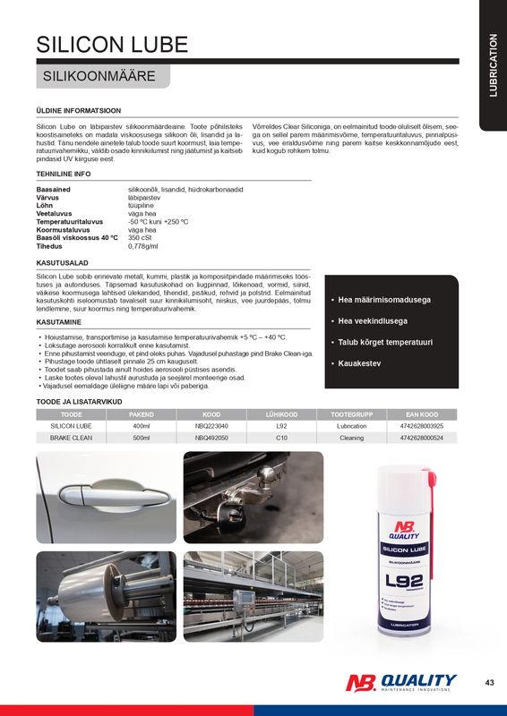 SILIKOONMÄÄRE L92 400ML - NBQ223040