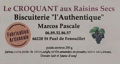 Croquant au raisin sec 200g