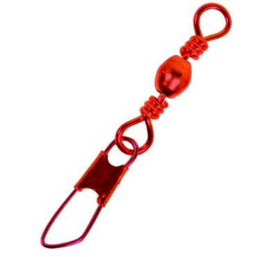 EAGLE CLAW 01044012 RED BARREL SWIVEL & CLIP, SIZE 12,
 7 PACK