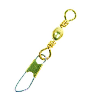 EAGLE CLAW 01041007 BRASS BARREL SWIVEL AND CLIP, SIZE 7, 6 PACK