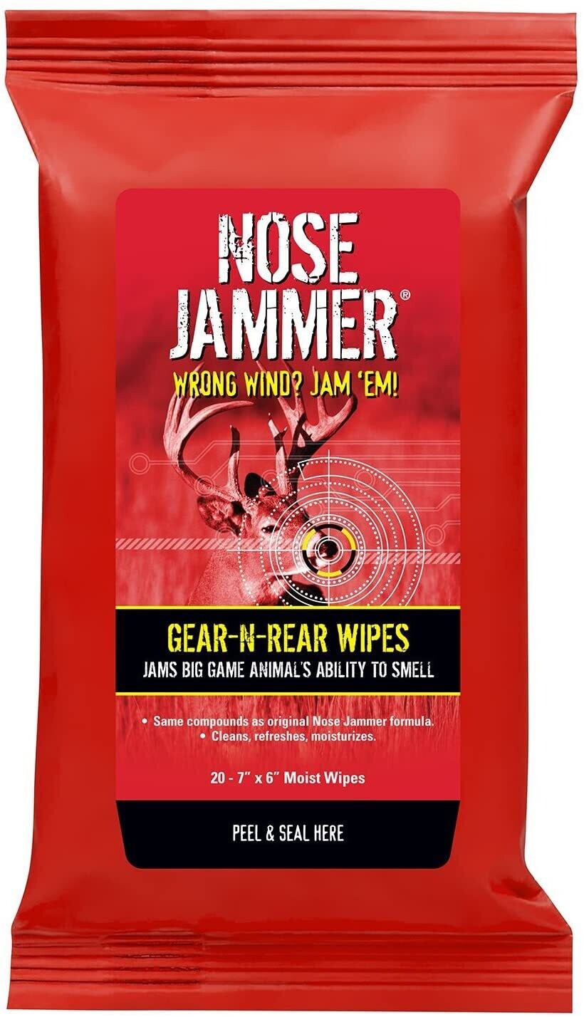 NOSE JAMMER GEAR-N-REAR WIPES 20 PACK NJ3120