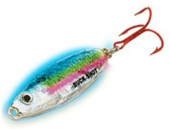 Northland Fishing Tackle Buck-Shot Rattle Spoon Super Glo Rainbow 1/8 oz. BRS325