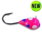 KENDERS Pink with White & Blue Spots 4MM Tungsten Jig TK1224