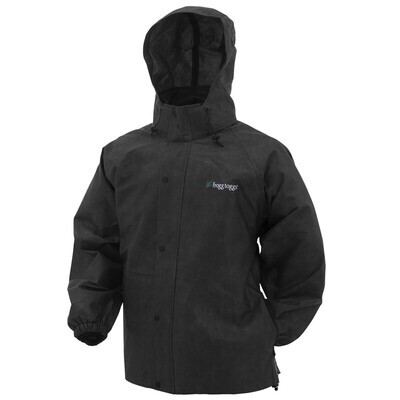 FROGG TOGGS Pro Action Rain Jacket, Medium, Black, PA6312301MD 