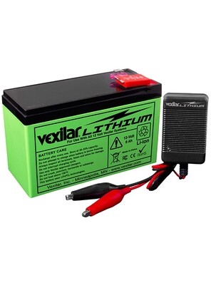 Vexilar Battery & Charger - 12 VOLT/9 AMP LITHIUM ION BATTERY WITH 1 AMP CHARGER SYSTEM V120L