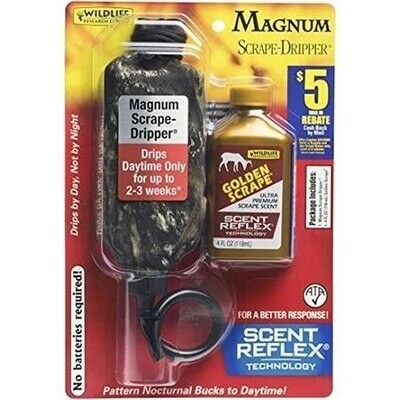 Wildlife Research Magnum Scent Dripper with 4oz Golden Scrape Scent 386 