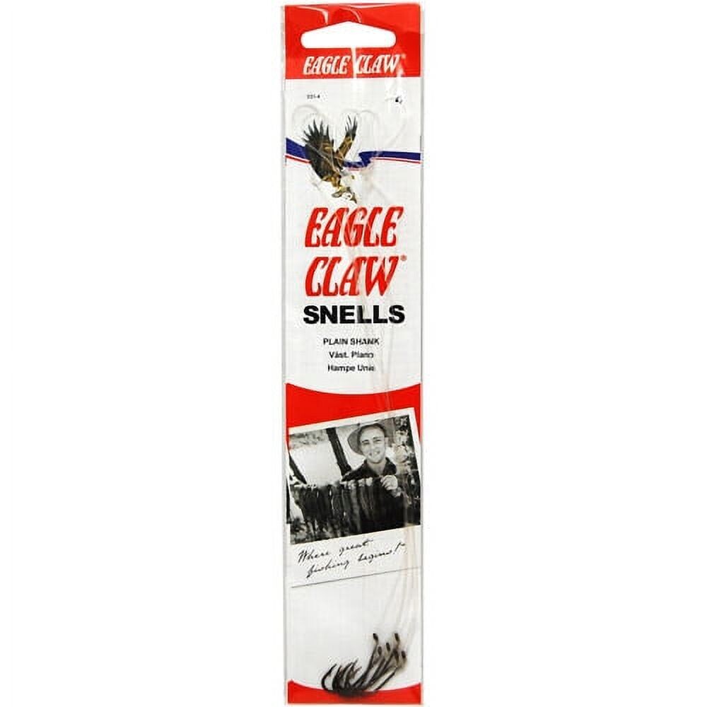 Eagle Claw Classic 8" Snells SZ6 Bronze Plain Shank Hook 6 Pk 0314