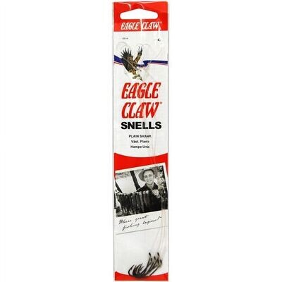 Eagle Claw Classic 8" Snells SZ4 Bronze Plain Shank Hook 6 Pk 0314