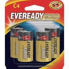Eveready Gold Alkaline Batteries C Cell 4 Pack