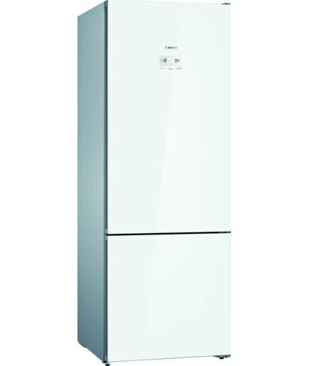 Refrigerator- Freezer With Freezer at Bottom, Glass Door, White , Child  Lock,No Frost white Series | 6 KGN56LW30U ثلاجة فريزر سفلي بوابة زجاج بخاخ  ابيض الجيل | 6 السعة 505 لتر