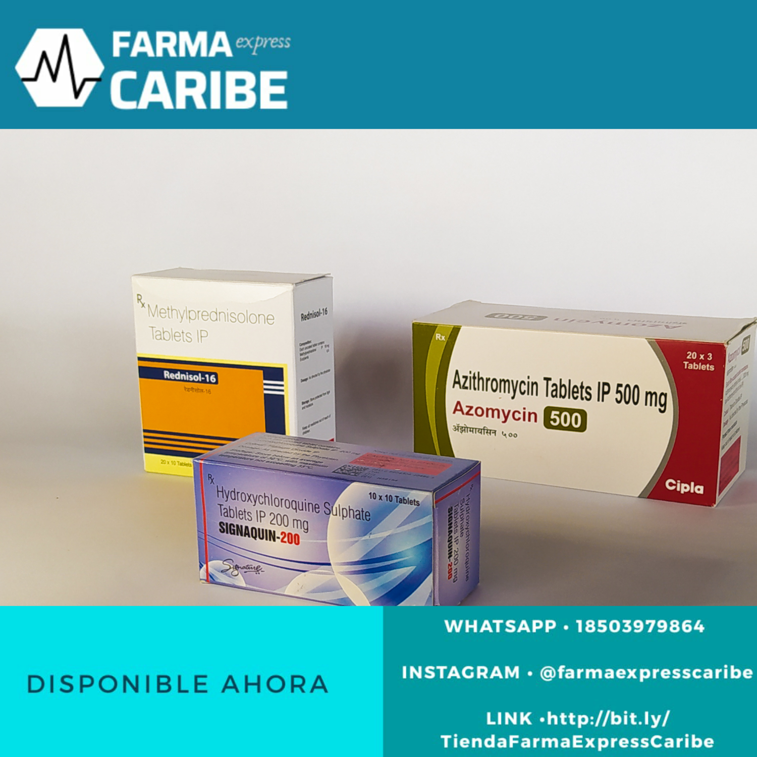 Combo kit (Azitromicina, hidroxiclorquina, prednisolona)