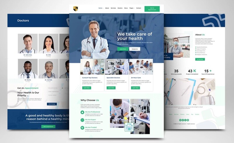Webseite für Ärzte und Kliniken auf Basis von WORDPRESS CMS