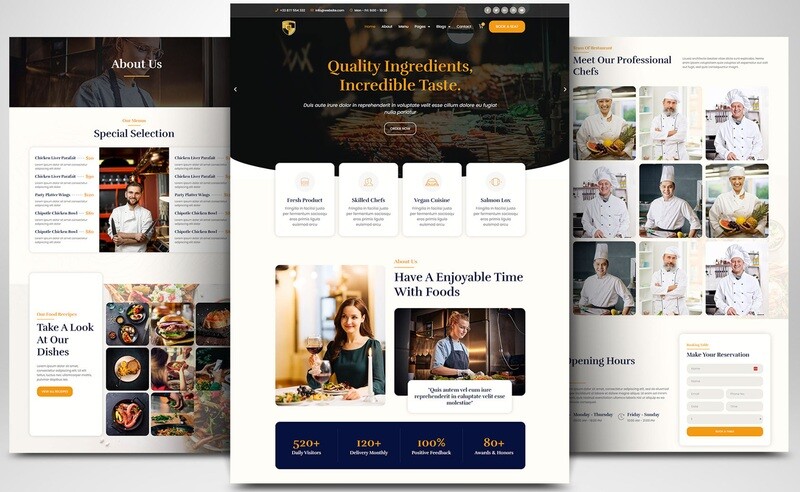 Restaurant Webseite auf Basis von WORDPRESS CMS