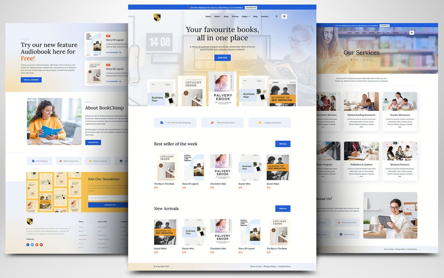Webseite zum Thema Bücher &amp; Medien auf Basis von WORDPRESS CMS