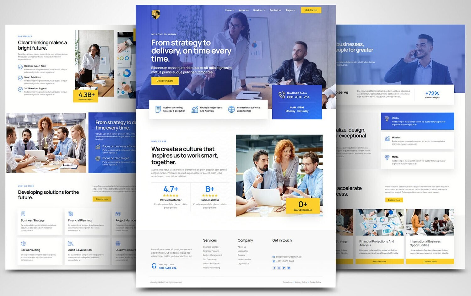 Webseite zum Thema Beratungen (Finanzberatung, Unternehmensberatung, Steuerberatung, Energieberatung u.a.) auf Basis von WORDPRESS CMS