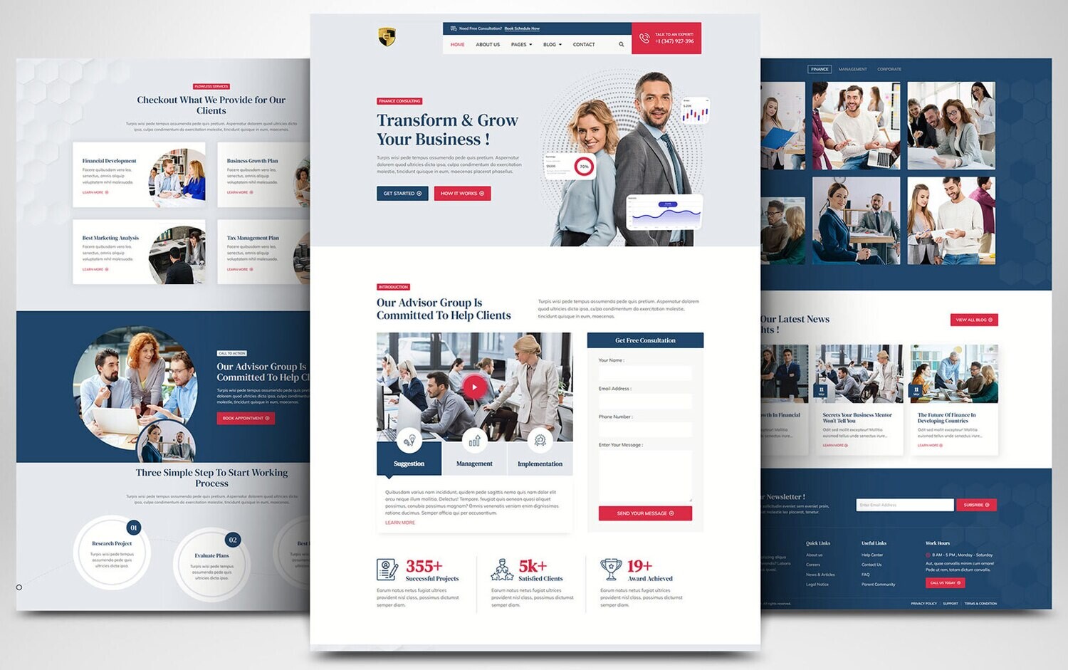 Webseite zum Thema Beratungen (Finanzberatung, Unternehmensberatung, Steuerberatung, Energieberatung u.a.) auf Basis von WORDPRESS CMS