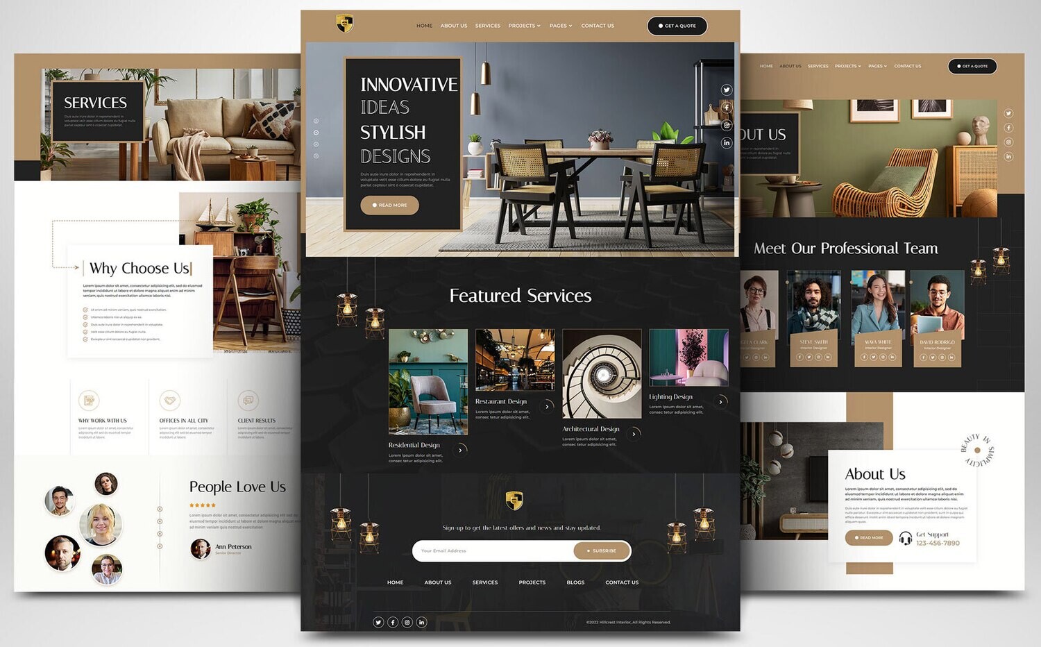 Webseite zum Thema Haus &amp; Möbel auf Basis von WORDPRESS CMS