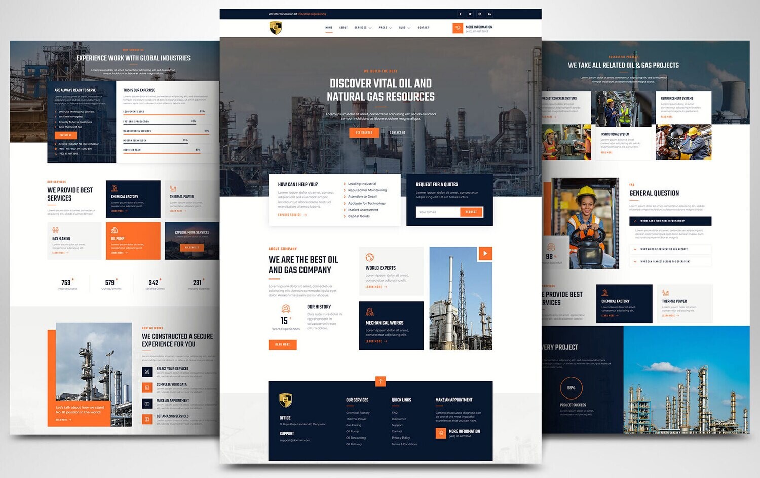 Webseite zum Thema Industrie &amp; Wirtschaft auf Basis von WORDPRESS CMS