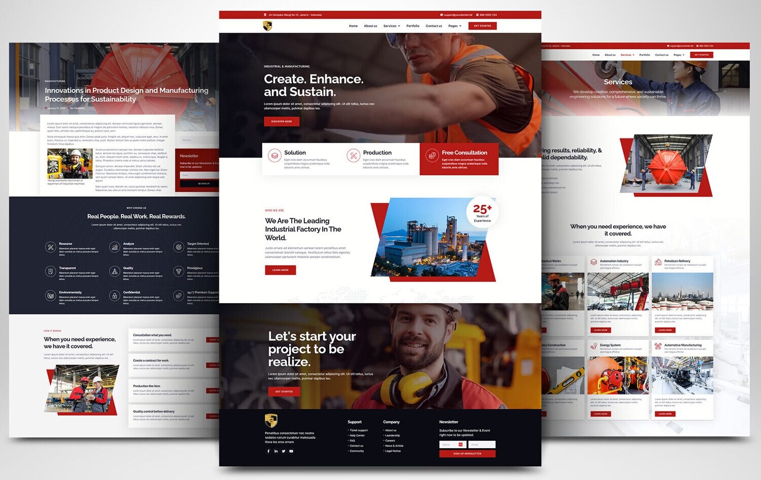 Webseite zum Thema Industrie &amp; Wirtschaft auf Basis von WORDPRESS CMS