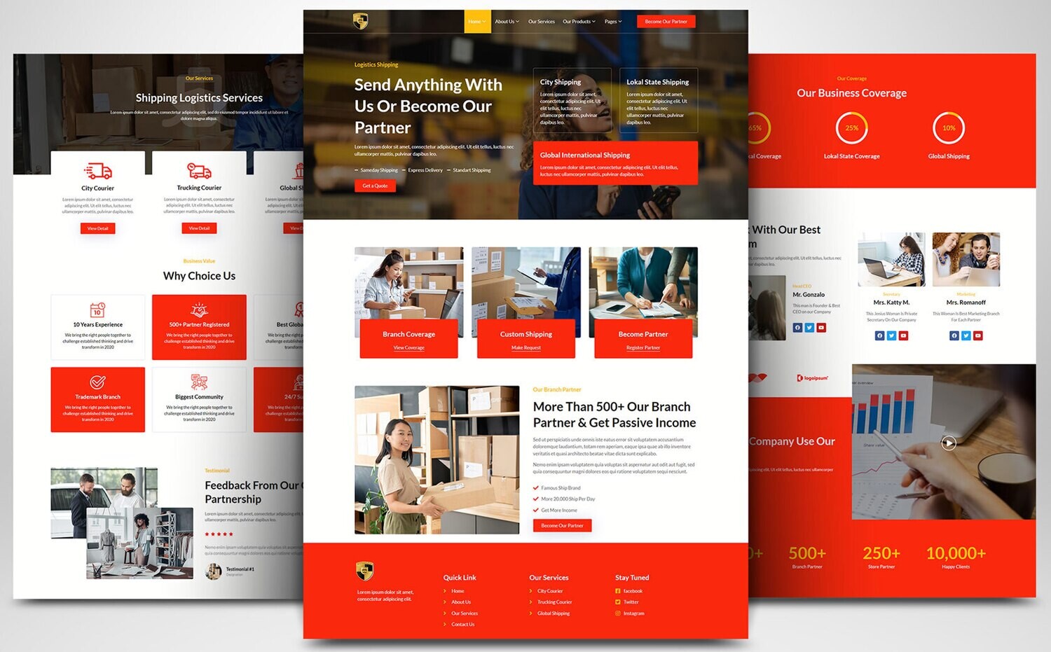 Webseite zum Thema Logistik auf Basis von WORDPRESS CMS