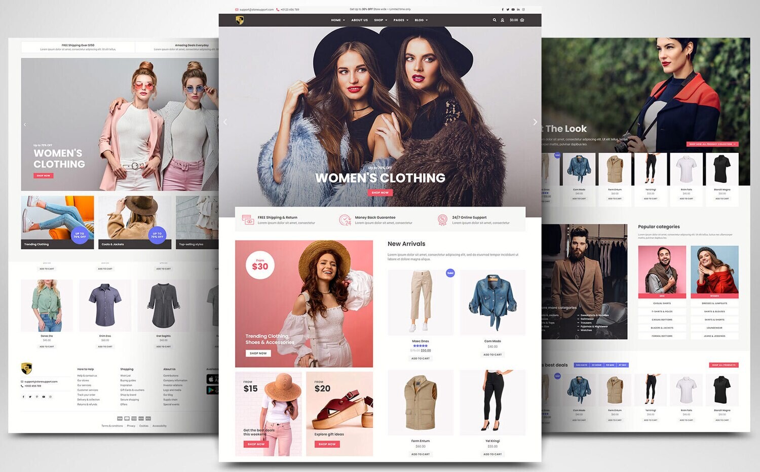 Webseite zum Thema Mode &amp; Kleidung auf Basis von WORDPRESS CMS