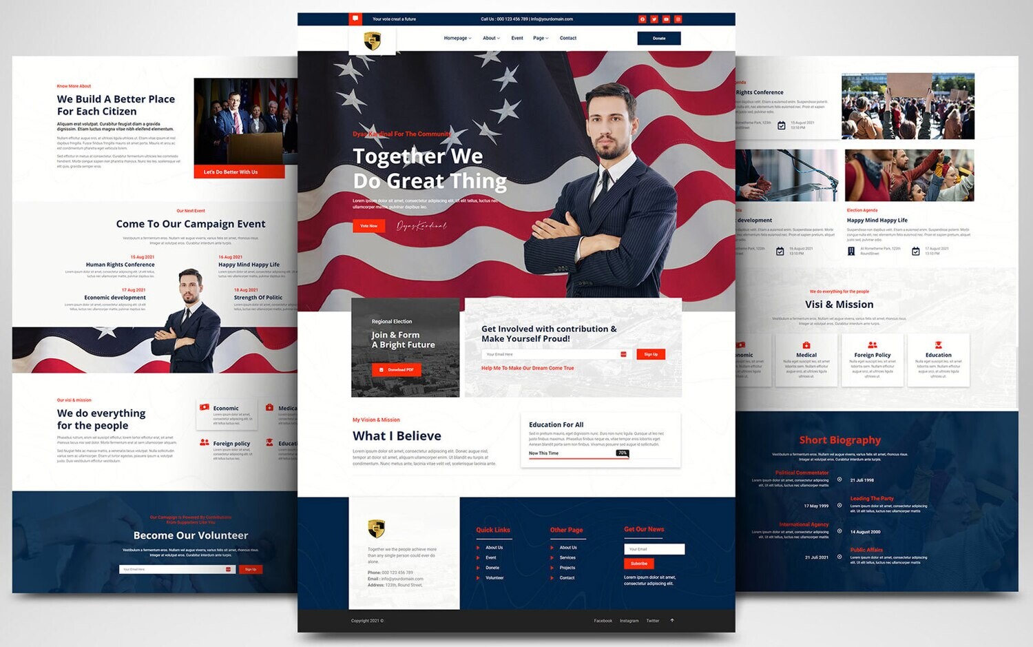 Webseite zum Thema Politik &amp; Parteien auf Basis von WORDPRESS CMS