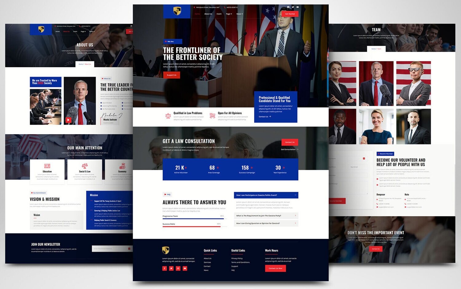 Webseite zum Thema Politik &amp; Parteien auf Basis von WORDPRESS CMS
