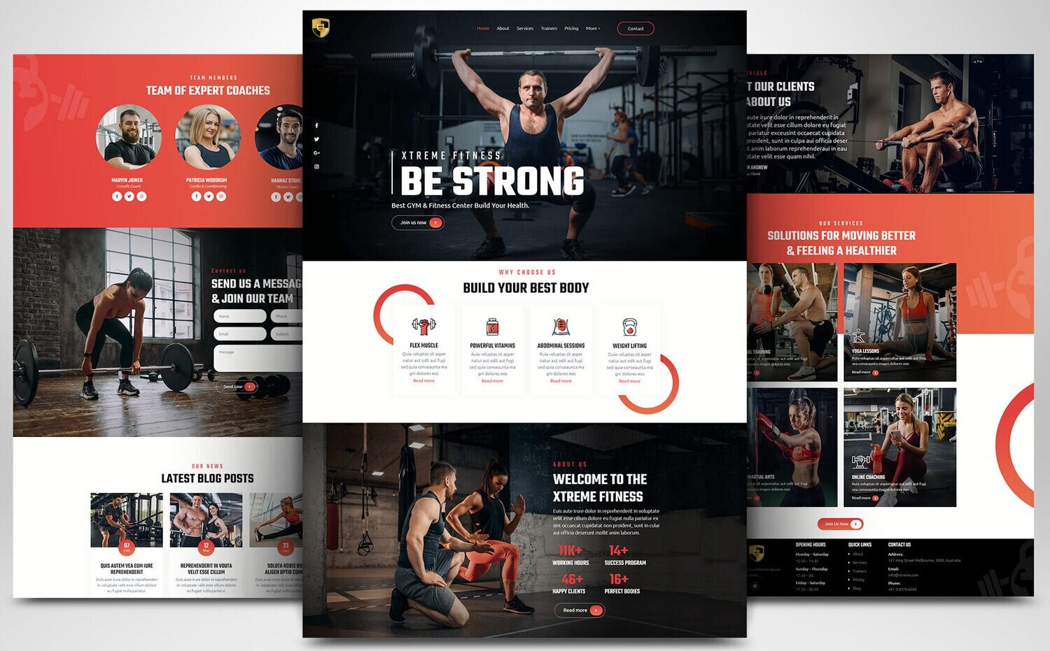Webseite zum Thema Sport &amp; Fitness auf Basis von WORDPRESS CMS