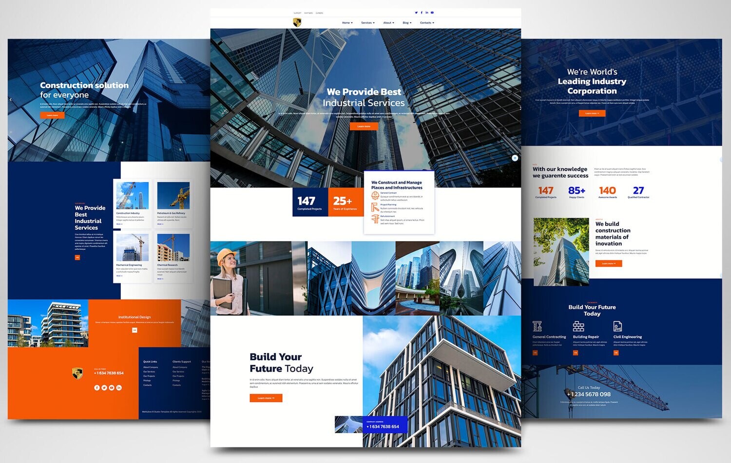 Webseite zum Thema Industrie &amp; Wirtschaft auf Basis von WORDPRESS CMS