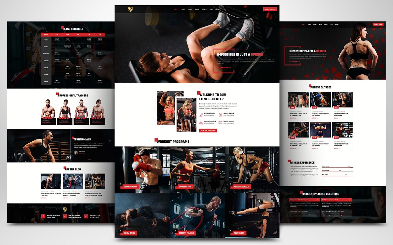 Webseite zum Thema Sport &amp; Fitness auf Basis von WORDPRESS CMS
