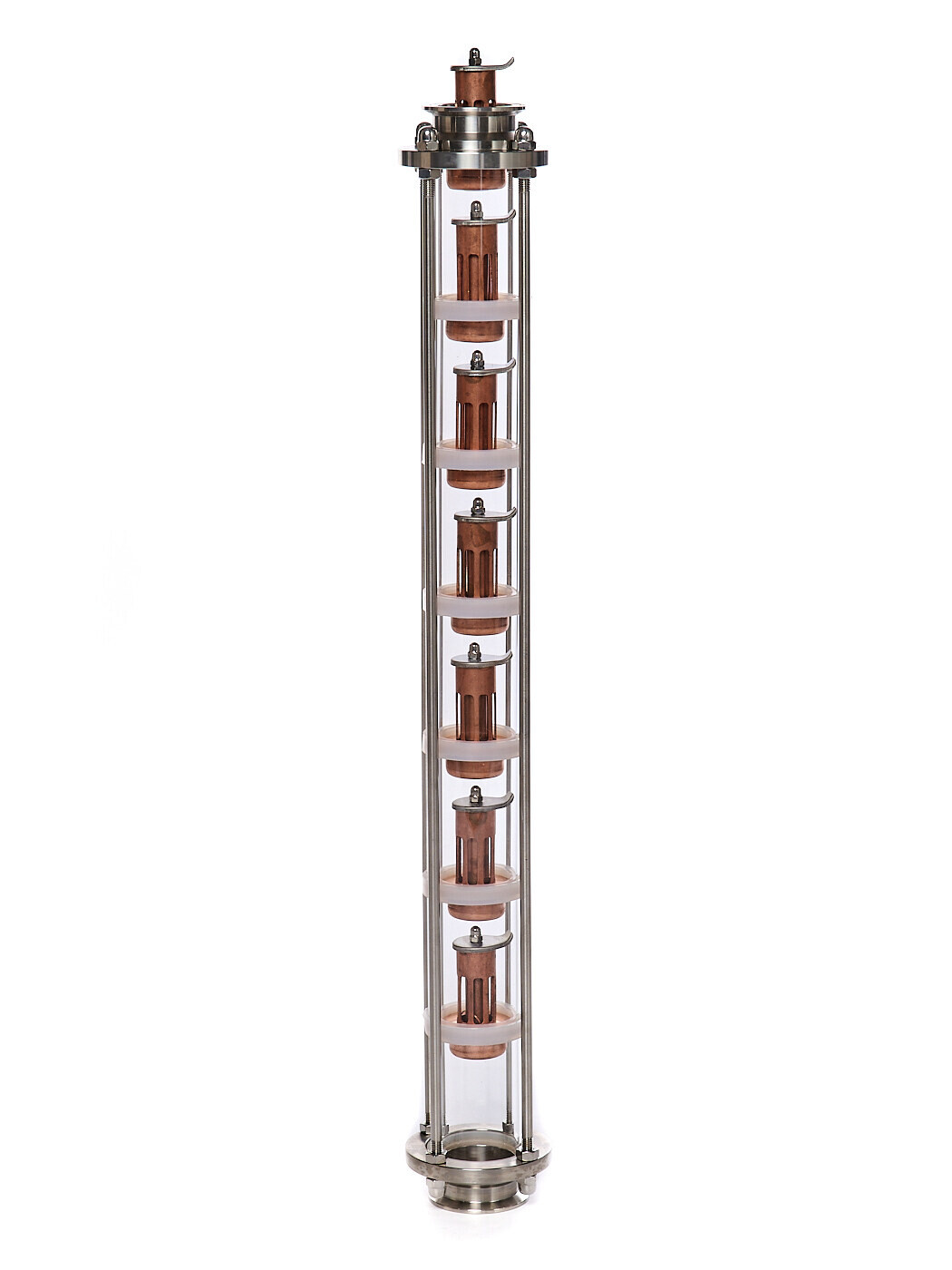 Тарельчатая колпачковая колонна медная ProfiCap 7 уровней, кламп  2