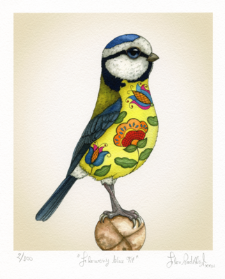 FLOWERY BLUE TIT