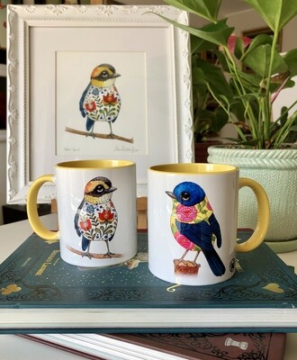 MUG “YELLOW &amp; BLUE BIRD"