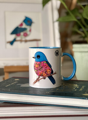 MUG “BLUE &amp; PINK BIRD"