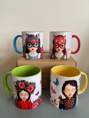 SET DE 4 MUGS "DREAMY GIRLS"
