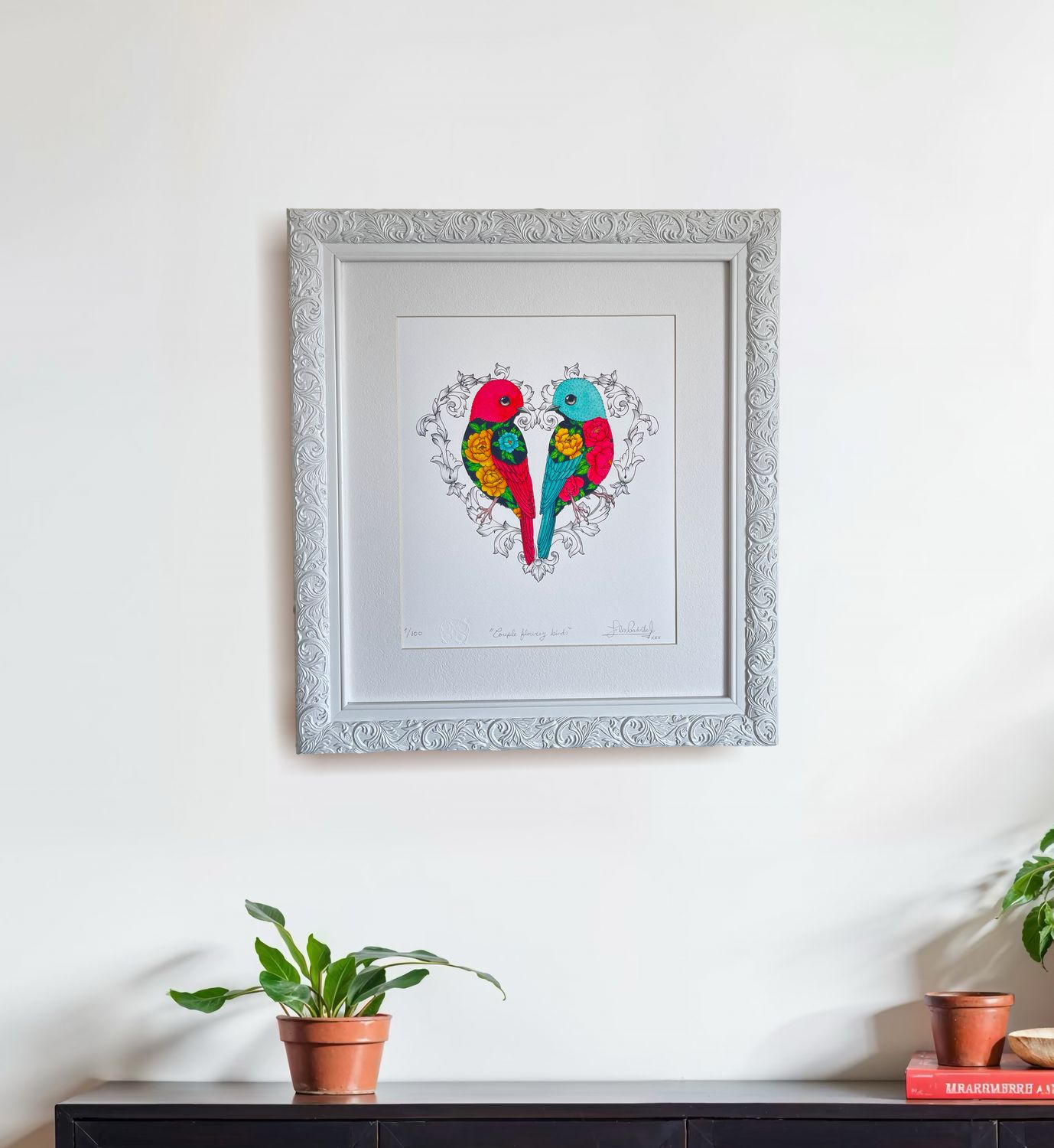 COUPLE FLOWERY BIRDS