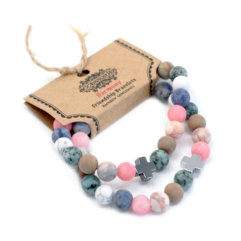 2 Pulseras con Piedras Preciosas-Armonia-Piedras Preciosas del Arco Iris