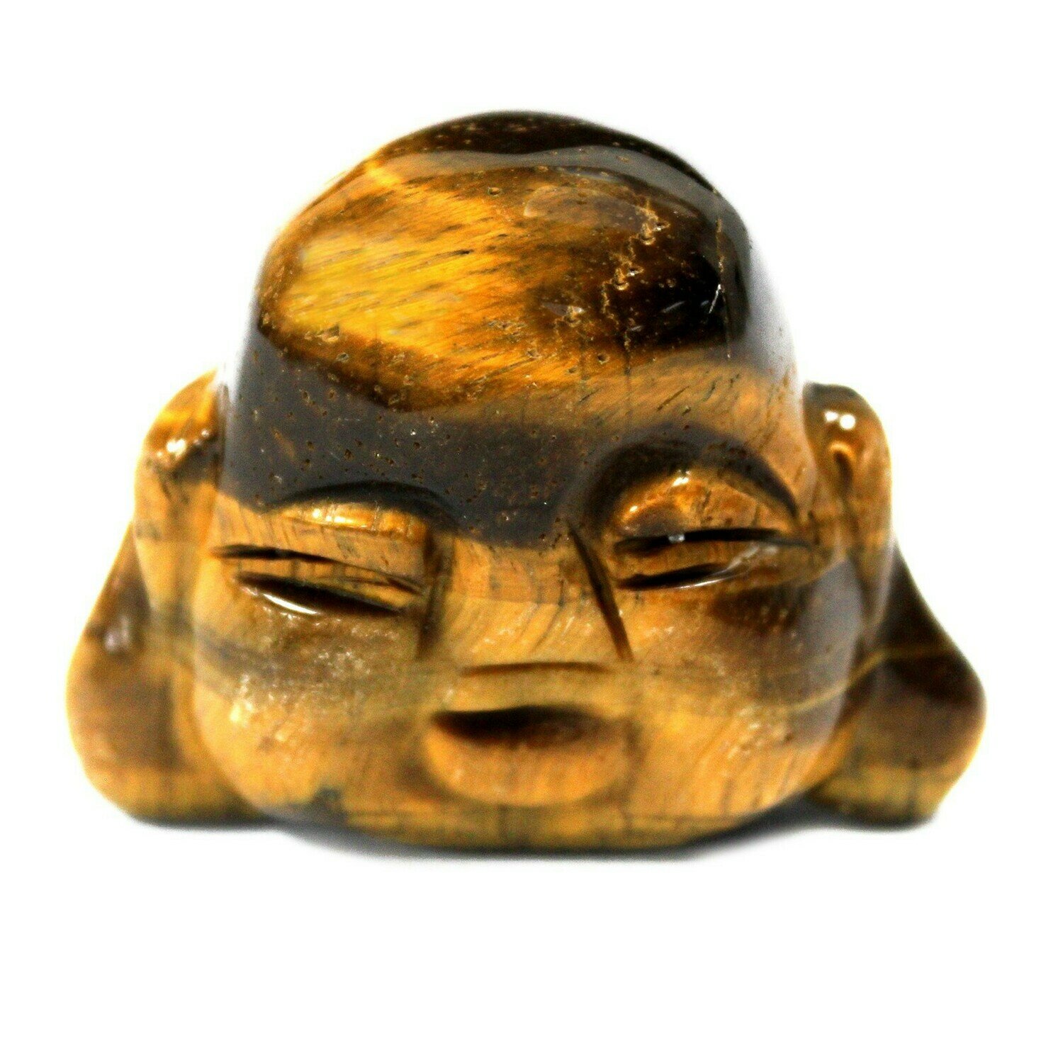 Cabeza de Buda de piedras preciosas - ojo de tigre