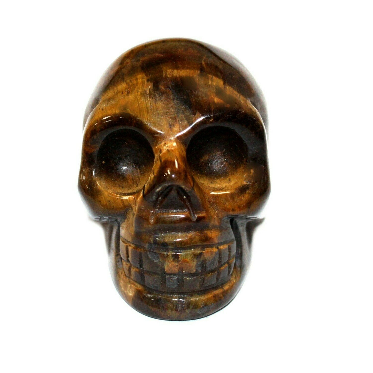 Calavera de piedras preciosas - ojo de tigre